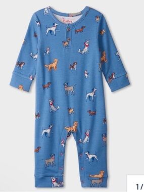Hatley Blue Puppy Print Footie One-Piece